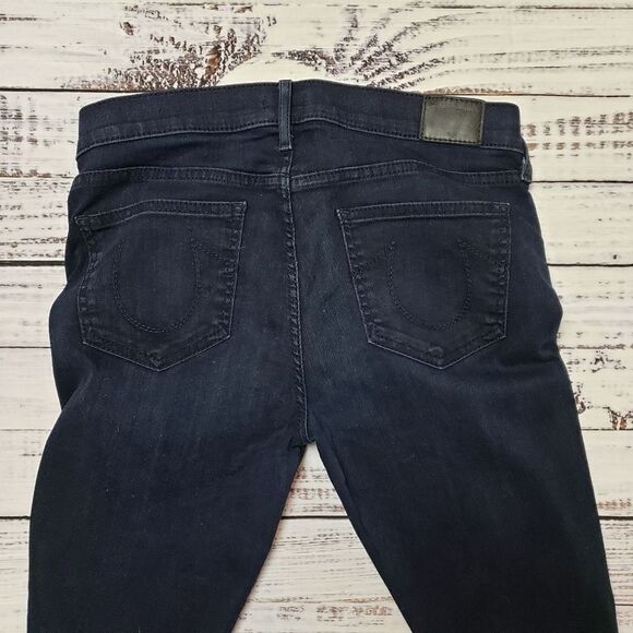 True Religion Halle Mid Rise Super Skinny Jeans Size 30 dark wash - Picture 3 of 14